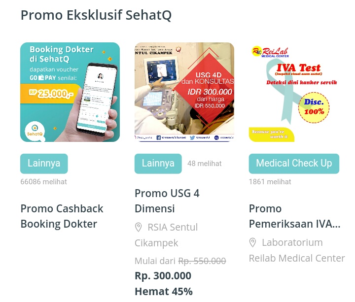 Promo menarik di SehatQ.com