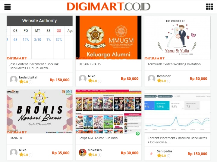 Situs Freelancer Indonesia Terbaik Hanya di Digimart 7 Produk digimart, website freelancer Terbaik di Indonesia