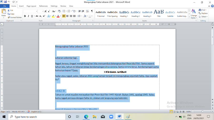 3 Cara Mengatur Ukuran Font di Microsoft Word dengan Mudah 3