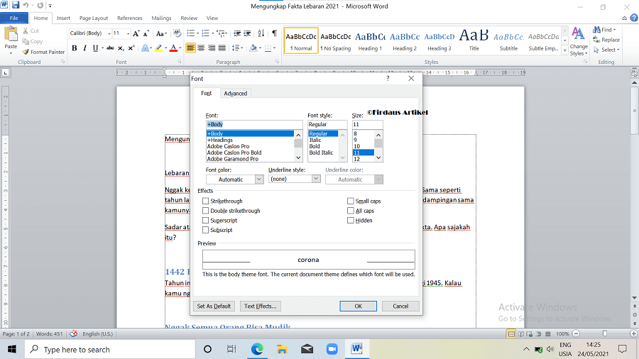 3 Cara Mengatur Ukuran Font di Microsoft Word dengan Mudah 7