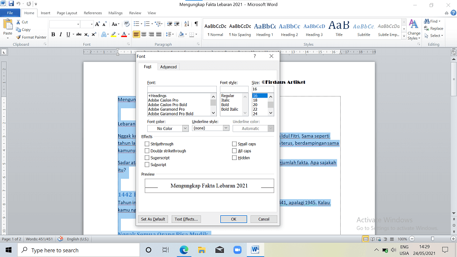 3 Cara Mengatur Ukuran Font di Microsoft Word dengan Mudah 8