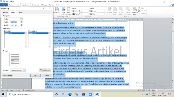 2 Cara Mengatur Ukuran Kertas di Word Paling Mudah 6
