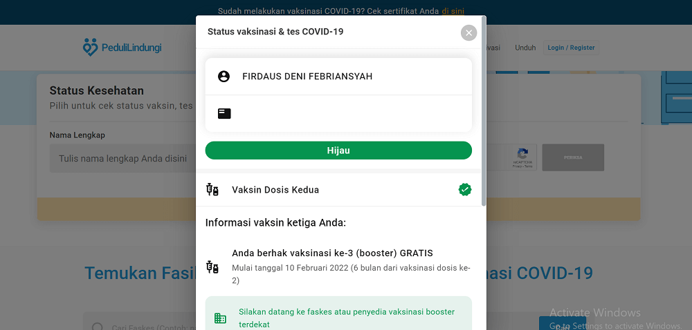 Kapan Jadwal Vaksin Booster? Berikut Ini Cara Mengeceknya! 3 cek jadwal vaksin booster via website pedulilindungi