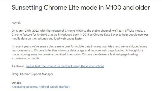 Google hapus mode ringan