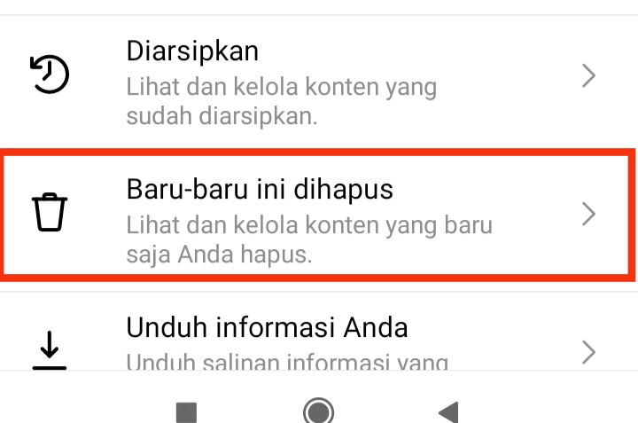 Mengembalikan postingan instagram