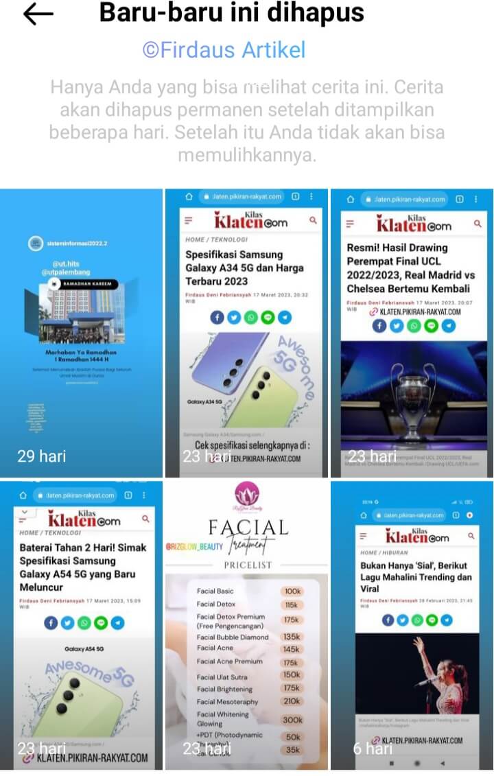 Dimana Letak Postingan yang Dihapus di Instagram?