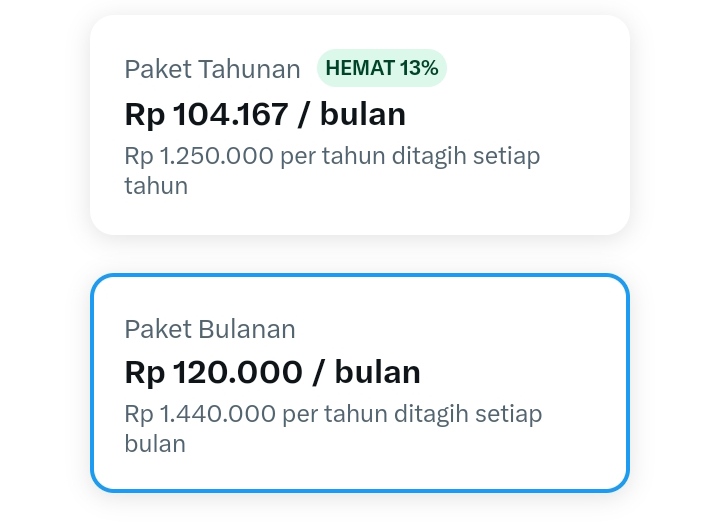 Harga Twitter Blue