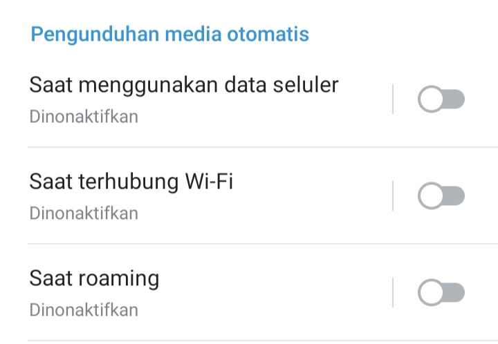 Matikan fitur download otomatis