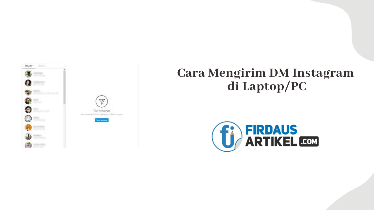 Cara mengirim dm instagram di laptop/PC