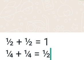 Menulis pecahan di WhatsApp