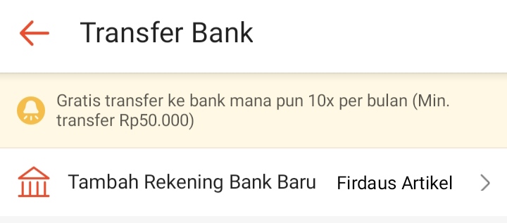 Tambahkan rekening bank baru