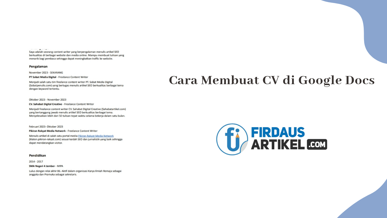 Cara Membuat CV di Google Docs