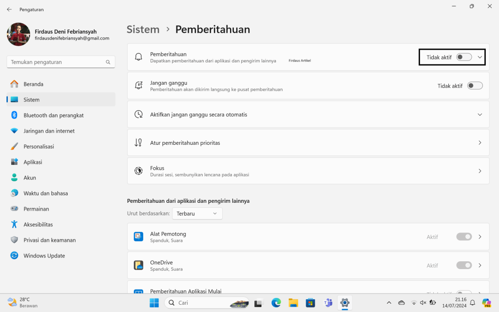 Cara Mematikan Notifikasi Windows 11 Biar Tidak Terganggu 4 Cara Mematikan Notifikasi Windows 11 Biar Tidak Terganggu 1