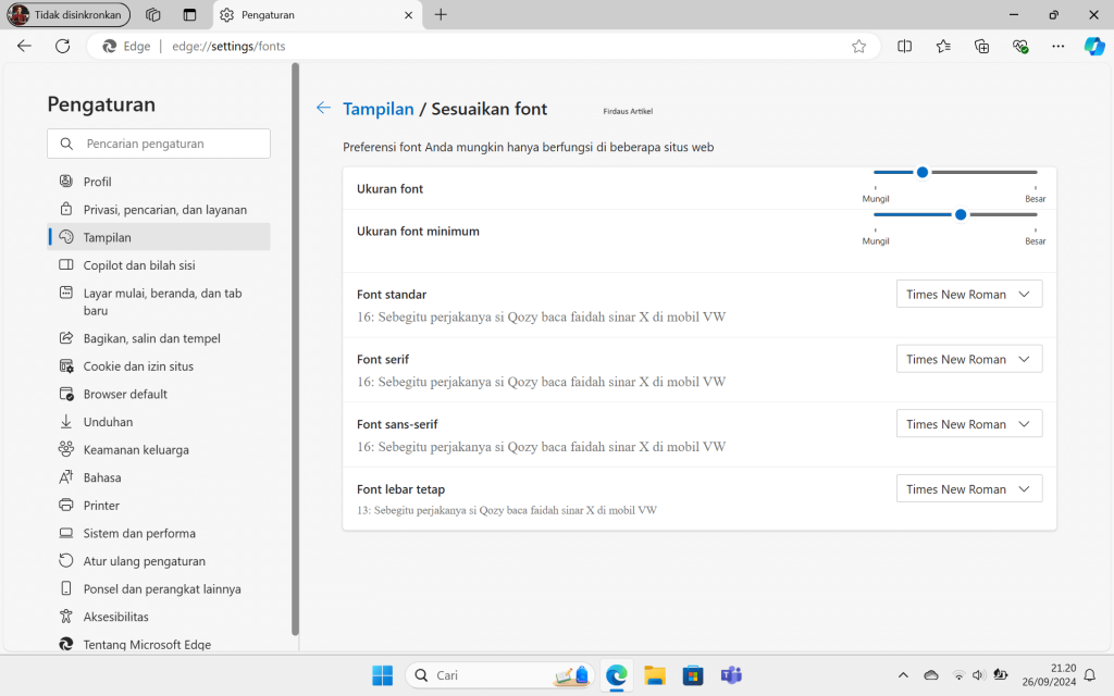 3 Cara Menyesuaikan Font Browser Sesuai Keinginan 5