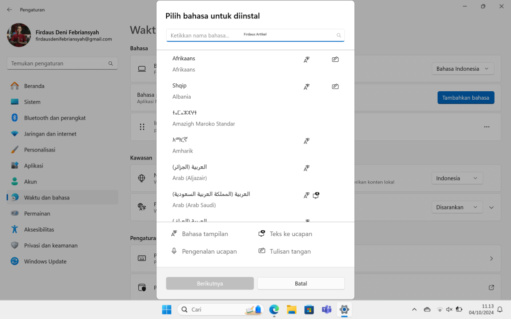 Cara Mengganti Bahasa di Windows 10 dan 11, Cepat dan Mudah! 5 klik tambahkan bahasa