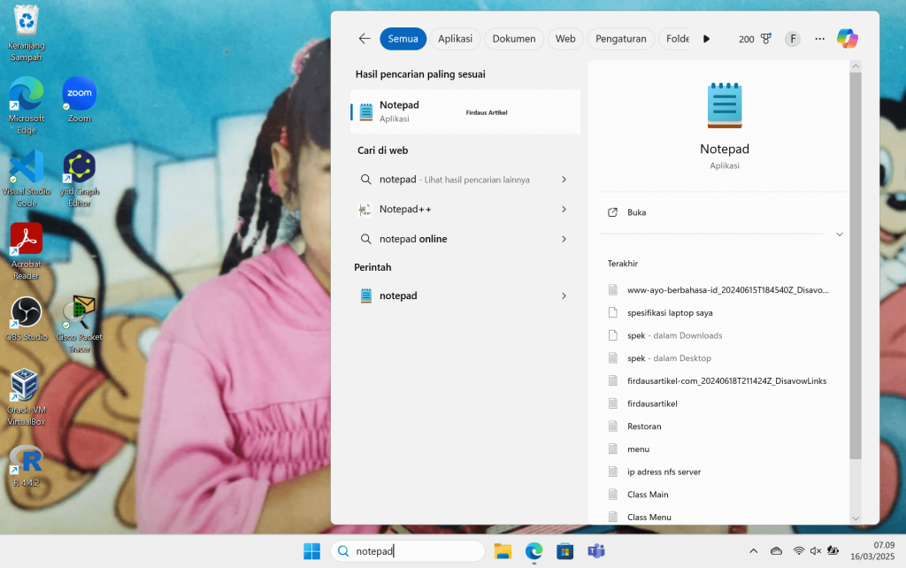 4 Cara Membuka Notepad di Windows 11 Lengkap dengan Gambar 3 buka notepad melalui pencarian