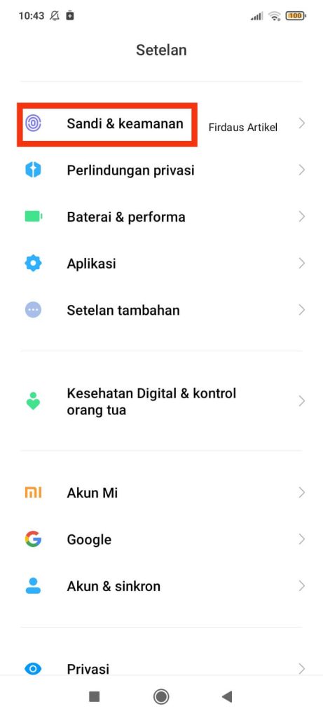 Cara Menambahkan Sidik Jari Redmi 9C agar Aman 3 Pilih sandi dan keamanan