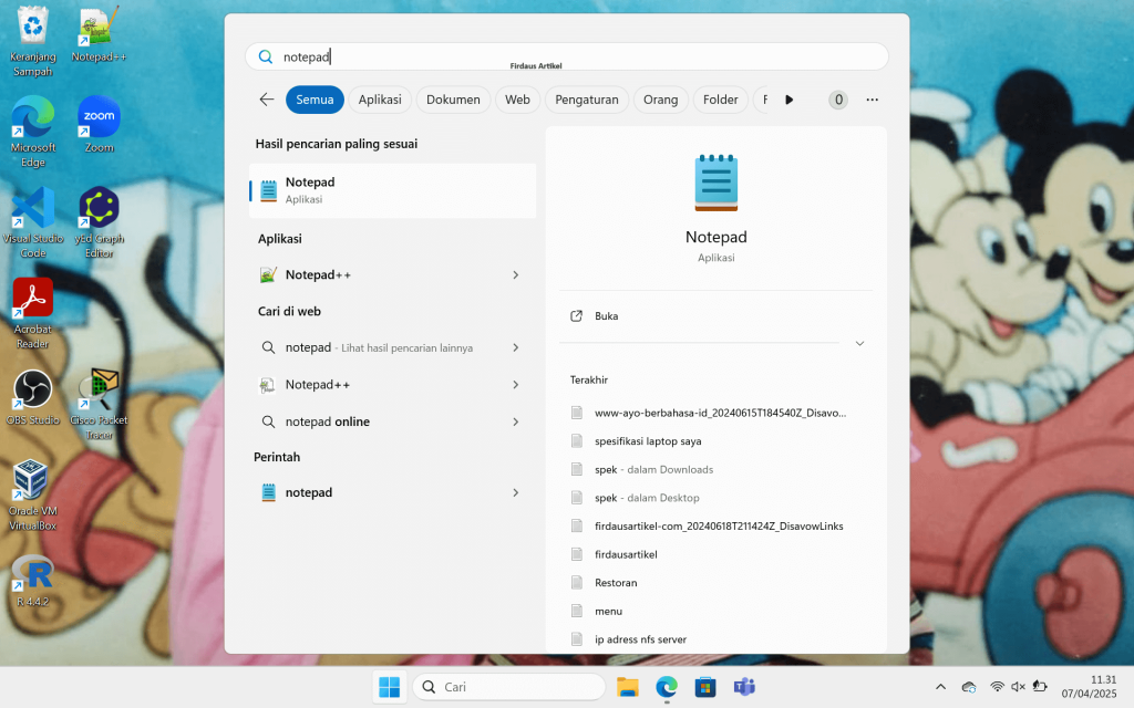 Cara Uninstall Notepad di Windows 11 3 cari aplikasi Notepad