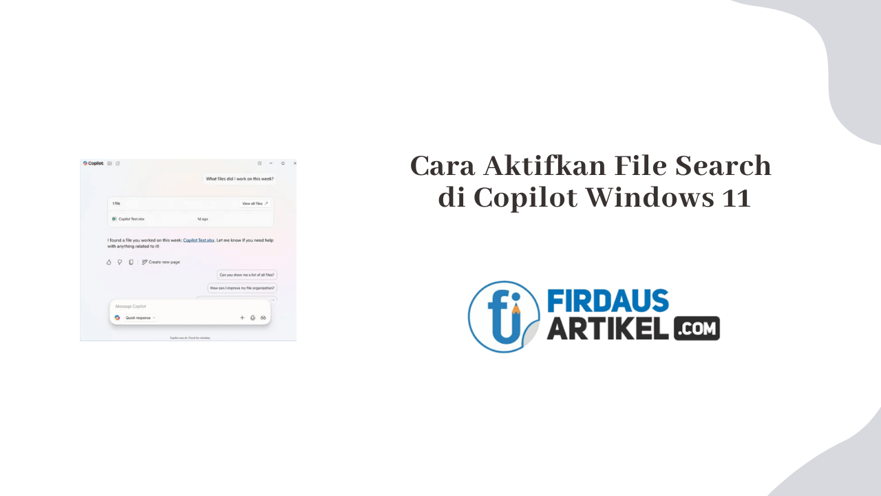 Cara Aktifkan File Search di Copilot Windows 11