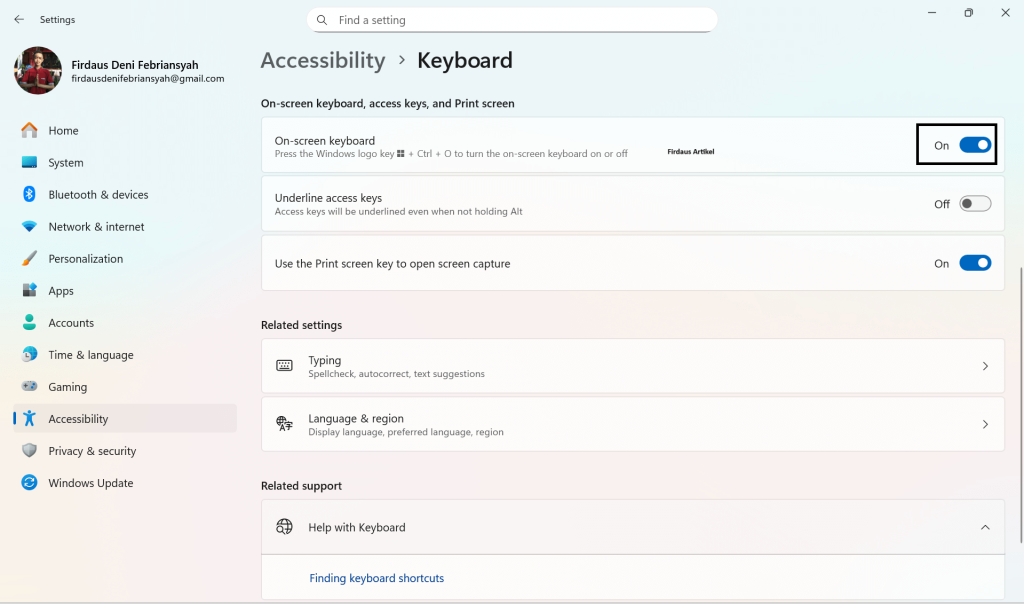 5 Cara Mengaktifkan On-Screen Keyboard, Alternatif Keyboard Fisik Jika Rusak 3 mengaktifkan on-screen keyboard melalui pengaturan