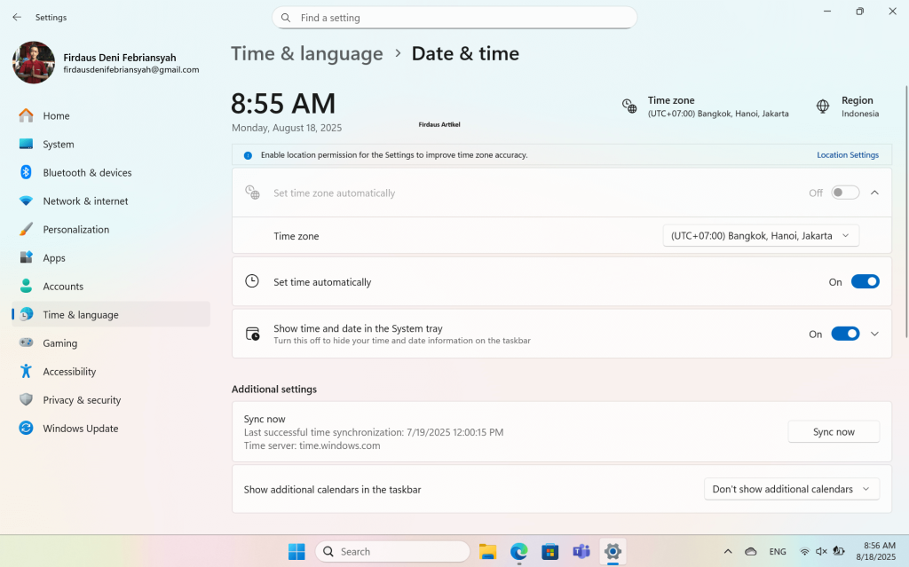 4 Cara Mengatasi Microsoft Store Tidak Bisa Dibuka agar Tidak Error Lagi 4 periksa pengaturan waktu dan lokasii