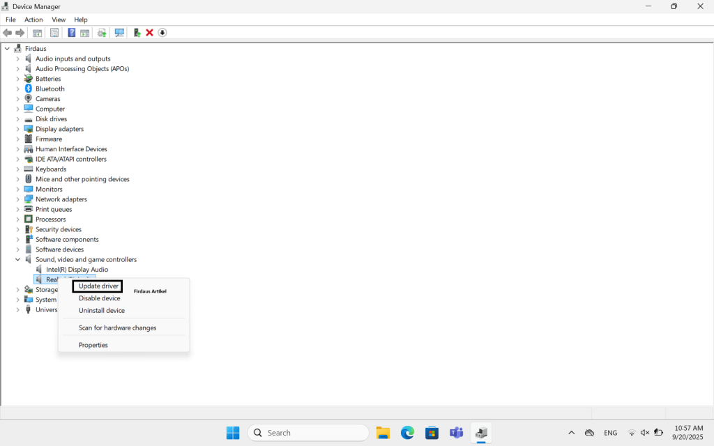 6 Cara Mengatasi Microphone Laptop Tidak Berfungsi di Windows 11 3 update driver suara