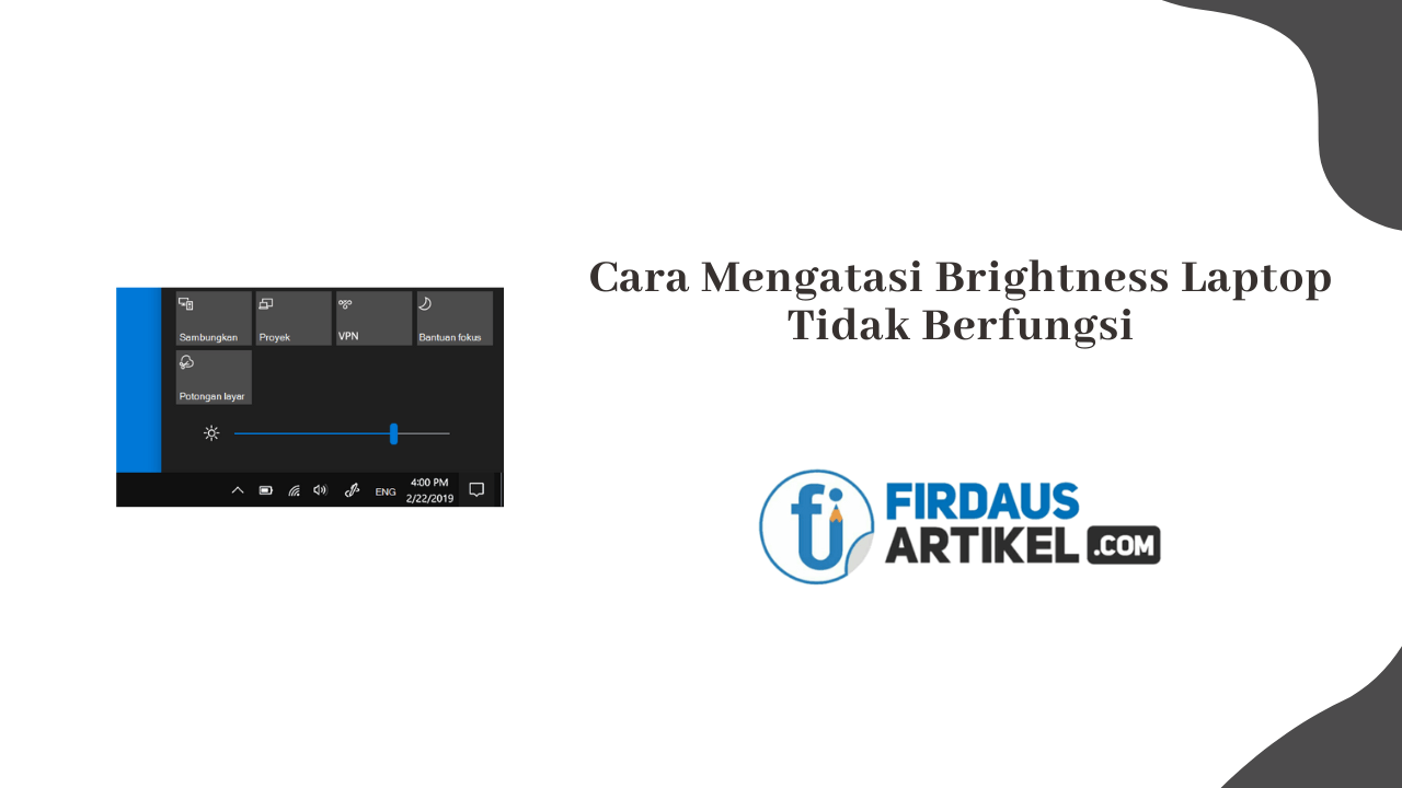 Cara Mengatasi Brightness Laptop Tidak Berfungsi