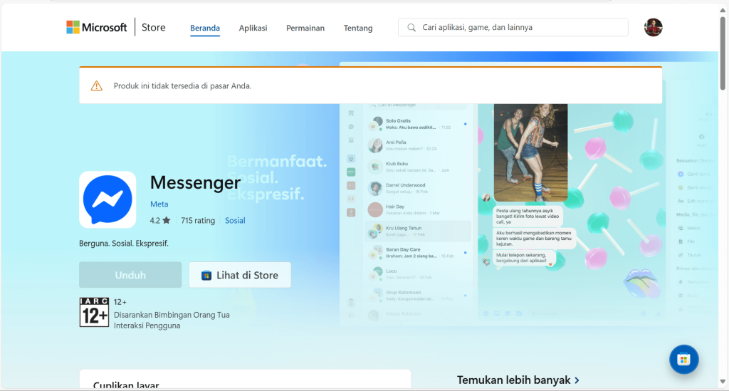 Meta Resmi Hentikan Aplikasi Messenger untuk Windows dan macOS, Bagaimana Chat Pengguna? 4 Messenger Sudah Tidak Bisa Didownload Via Microsoft Store