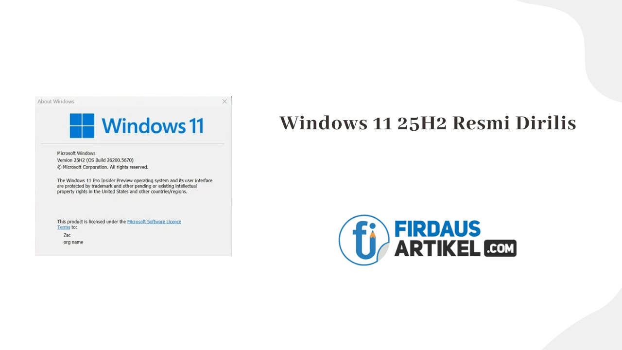 Windows 11 25H2 Resmi Dirilis