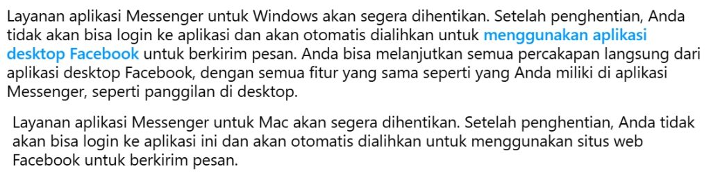 Meta Resmi Hentikan Aplikasi Messenger untuk Windows dan macOS, Bagaimana Chat Pengguna? 2 Meta Resmi Hentikan Aplikasi Messenger untuk Windows dan macOS, Bagaimana Chat Pengguna? 1