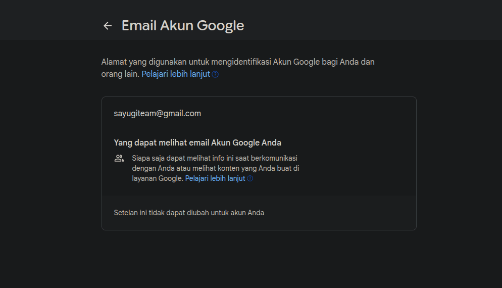 ubah email